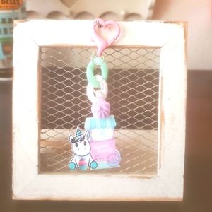 Unicorn and cotton candy machine purse/backpack charm dangle #2